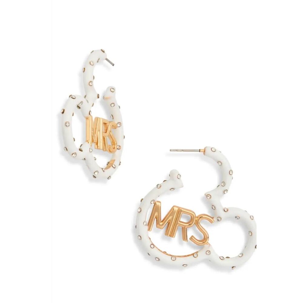 NWT  BaubleBar Mikey Mouse Mrs Hoop Earrings